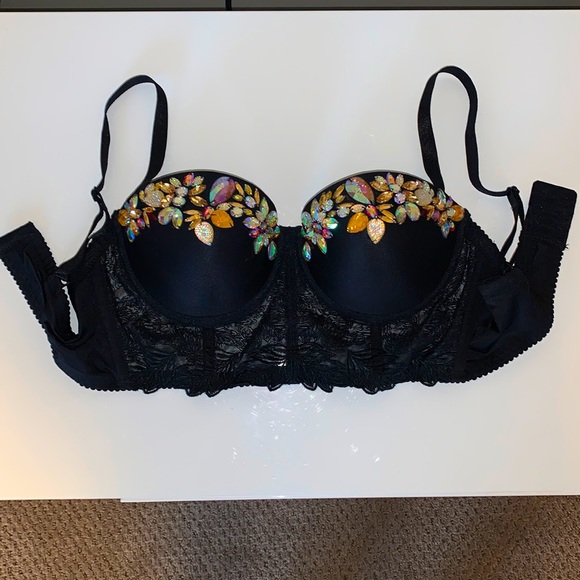 (3 for $100) NWOT Gorgeous Jeweled Bustier 💎🌼🖤 - Picture 7 of 11